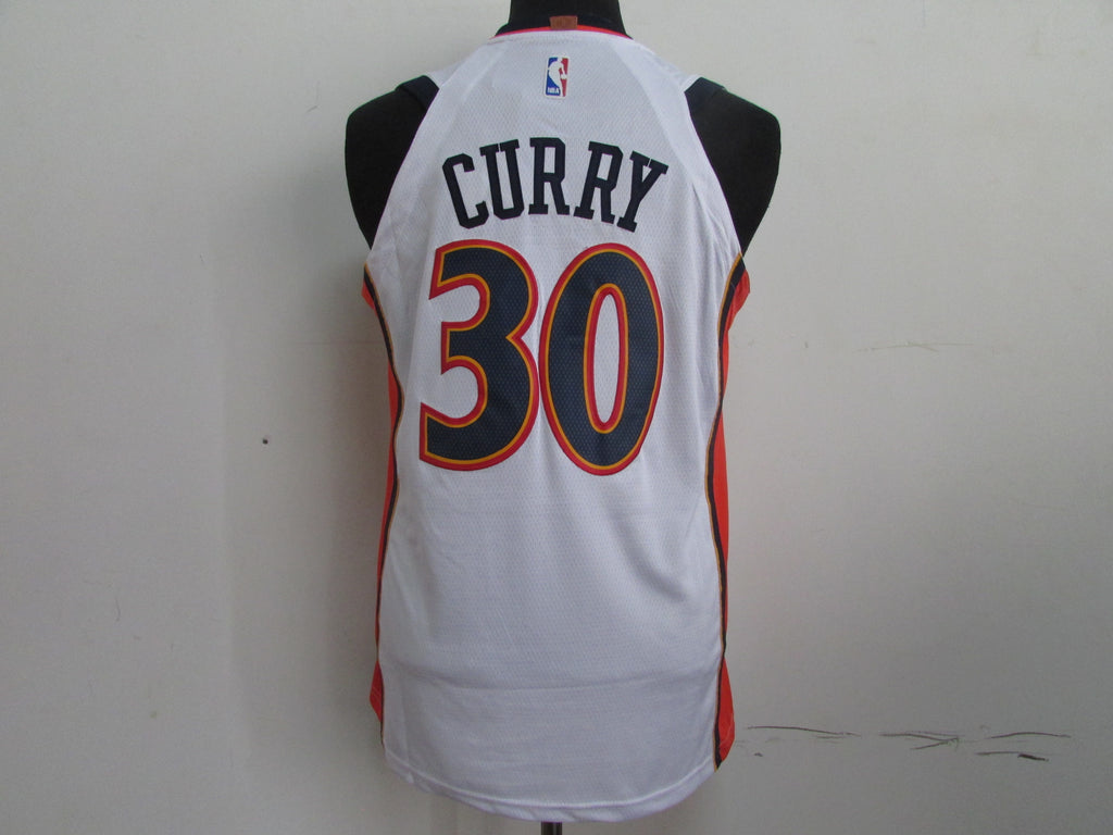 Men's Golden State Warriors Stephen Curry #30 Hardwood Classics Retro White Swingman Jersey
