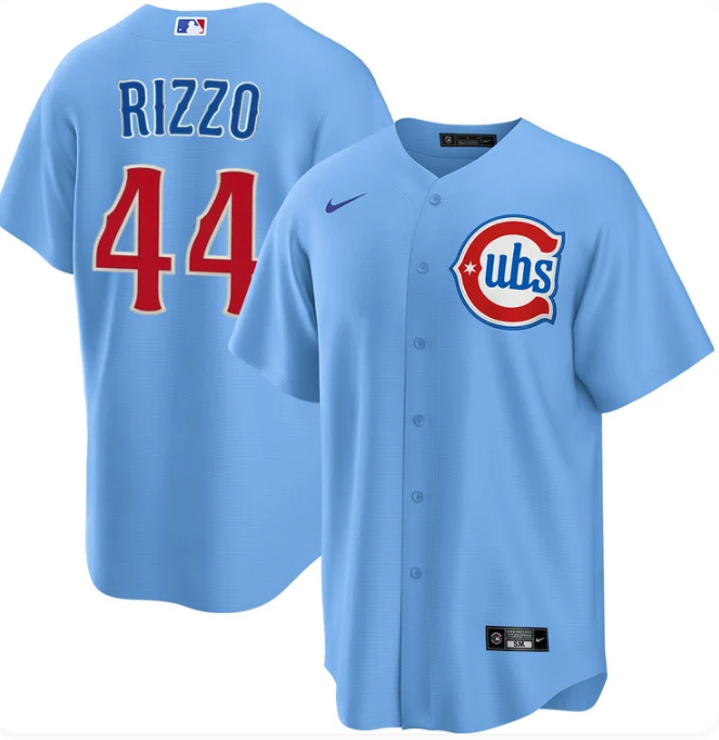 Anthony Rizzo #44 Chicago Cubs Nike Men's Light Blue 2nd Alternate Replica Jersey