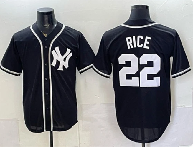 Ben Rice #22 New York Yankees 2026 Fashion Replica Blackout Stitched Jersey