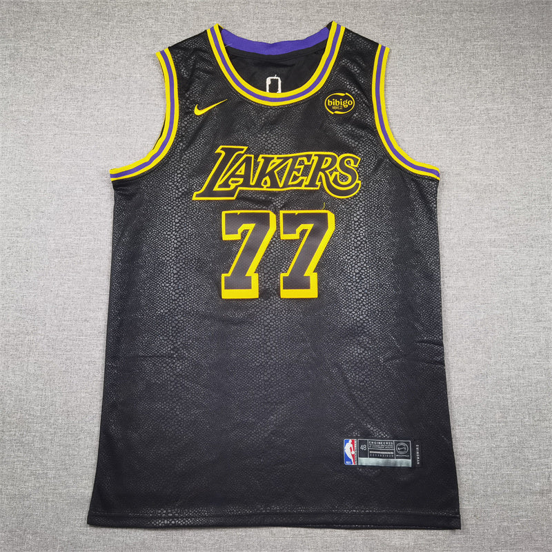 Los Angeles Lakers Luka Dončić #77 Black Swingman Jersey