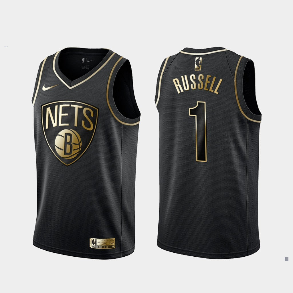 Men's Brooklyn Nets D'Angelo Russell #1 Gold Edition Swingman Jersey