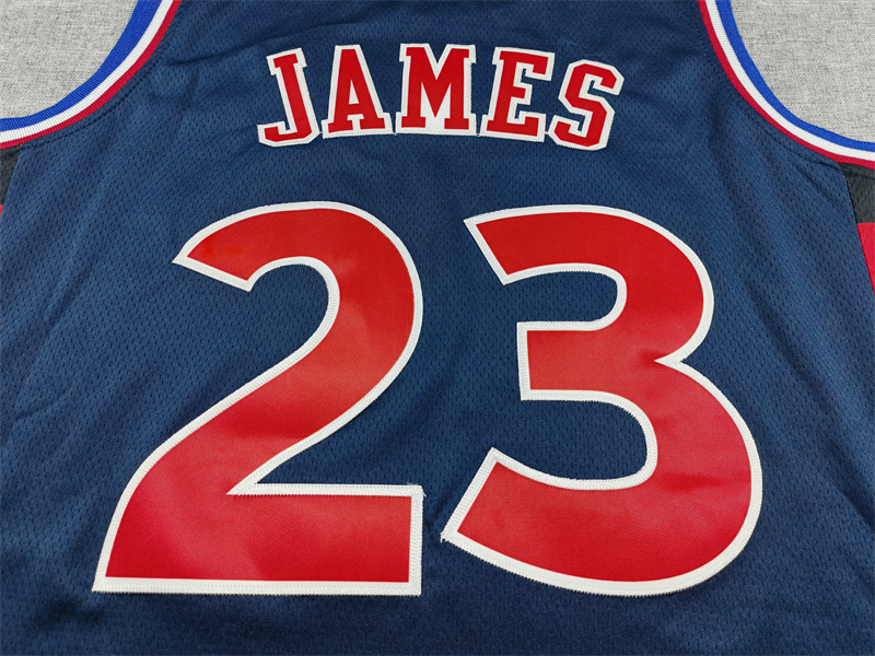 Men's Philadelphia 76ers James #23 Dark Blue City Edition Swingman Jersey