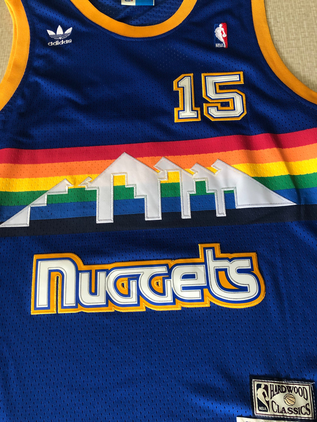 Men's Denver Nuggets Carmelo Anthony #15 Mitchell & Ness 2006-07 Hardwood Classics Retro Blue Swingman Jersey