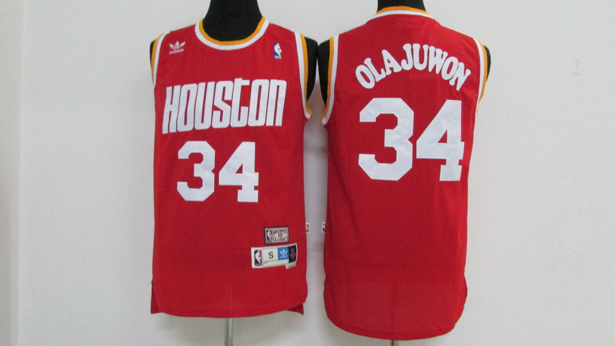 Men's Houston Rockets Hakeem Olajuwon #34 Hardwood Classics Swingman Jersey