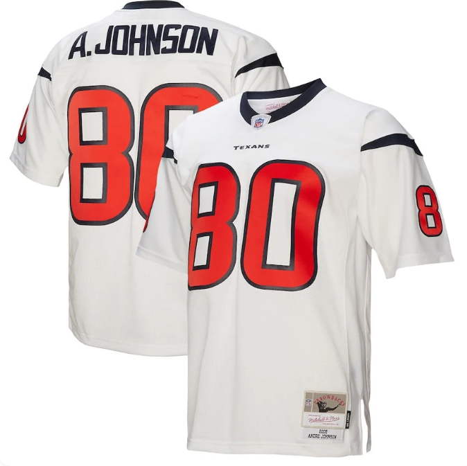 Men's Houston Texans Andre Johnson White Legacy Replica Jersey
