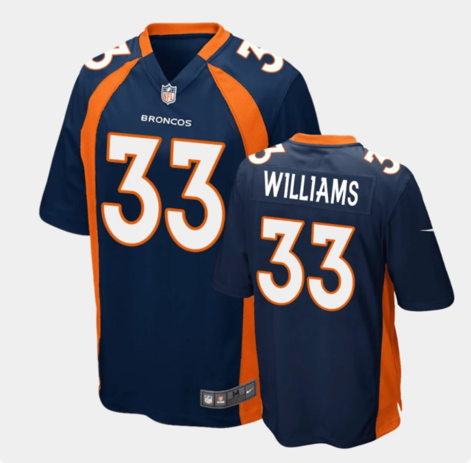 Men's Denver Broncos Javonte Williams Nike Game Jersey