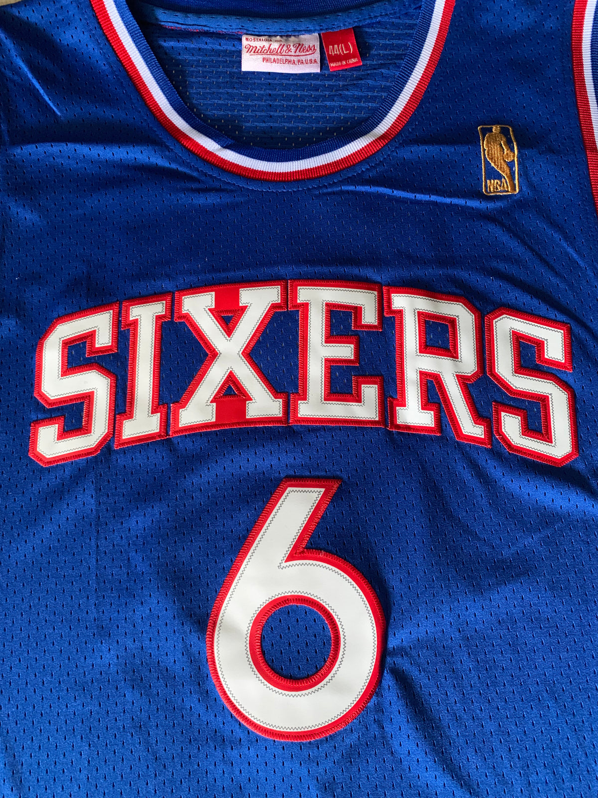 Men's Philadelphia 76ers Julius Erving #6 Mitchell & Ness 1982-83 Hardwood Classics Retro Blue Swingman Jersey