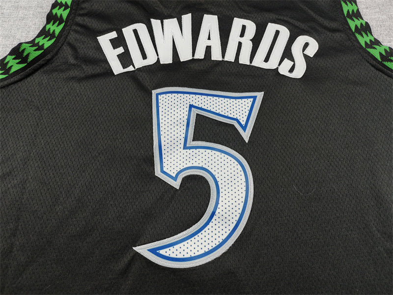 Men's Minnesota Timberwolves #5 Classic Black Custom Swingman Jersey