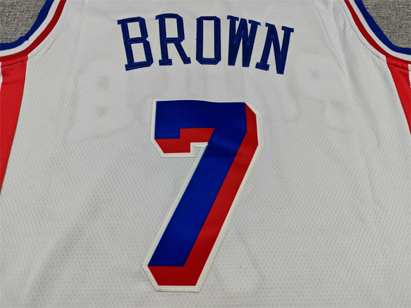 Men's Philadelphia 76ers Jaylen Brown #7 White Swingman Jersey – Association Edition