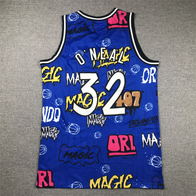 Men's Shaquille O'Neal Orlando Magic #32 Nike Swingman Graffiti Edition Jersey – Blue