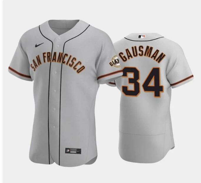 San Francisco Giants #34 Kevin Gausman Gray Road Stitched Baseball Jersey