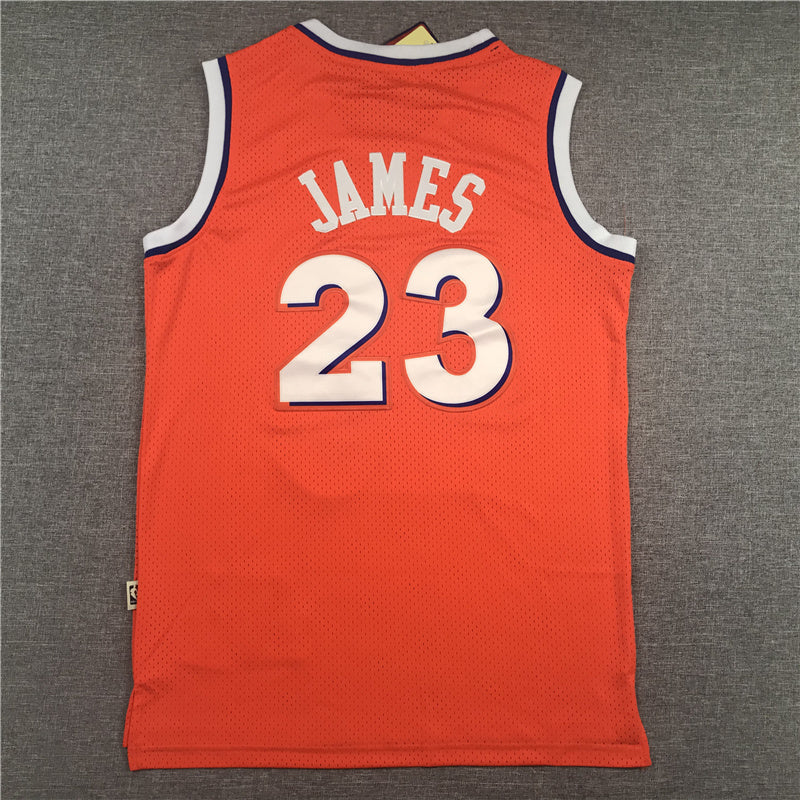 Cleveland Cavaliers LeBron James #23 Retro Orange & Gold NBA Jersey