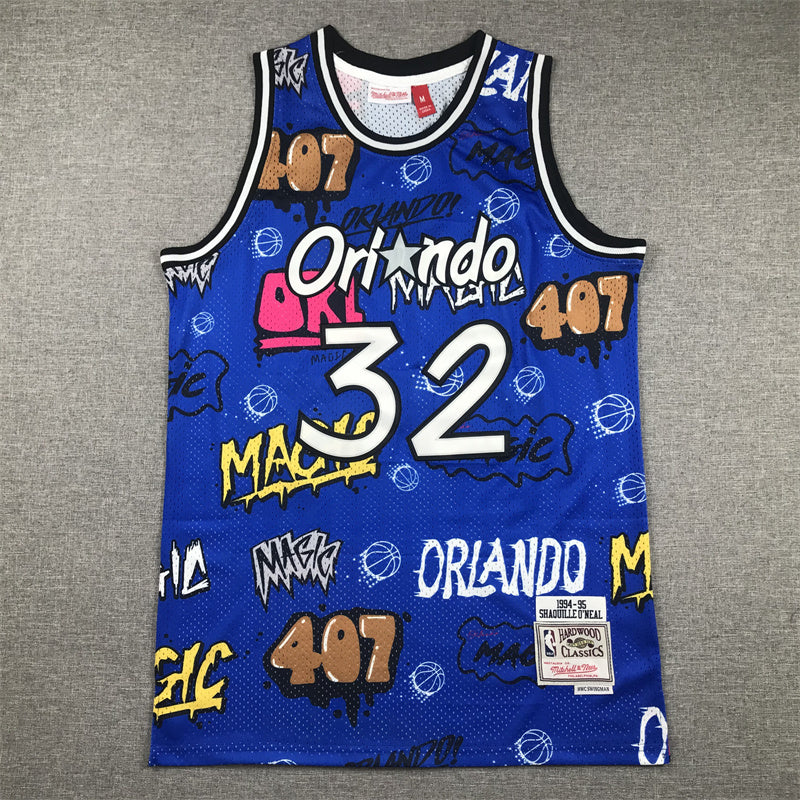 Men's Shaquille O'Neal Orlando Magic #32 Nike Swingman Graffiti Edition Jersey – Blue