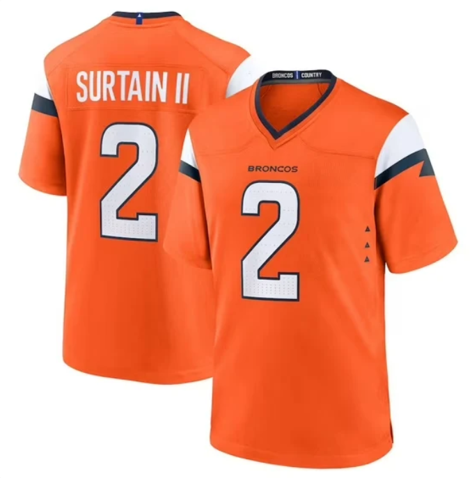 Men's Denver Broncos Patrick Surtain II #2 Nike Orange Game Jersey