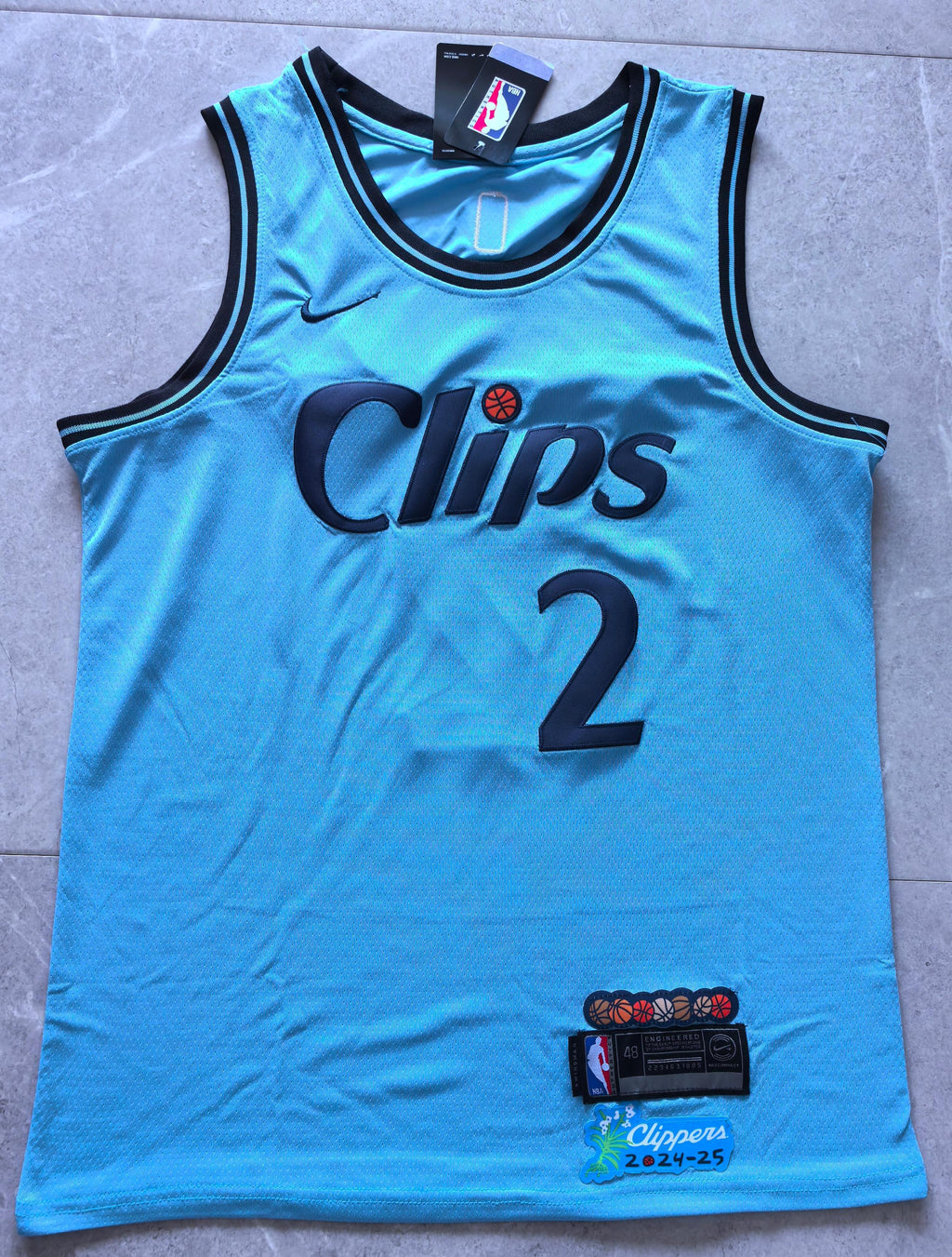 Men's LA Clippers Kawhi Leonard #2 Light Blue 2024-25 City Edition Swingman Jersey