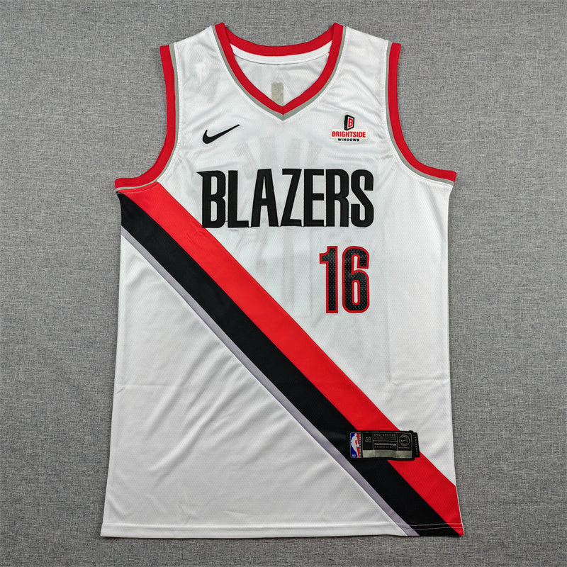 Men's Portland Trail Blazers Yang Hansen #16 White Association Edition Swingman Jersey