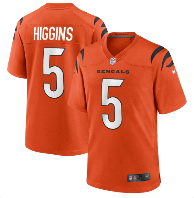 Men's Tee Higgins Cincinnati Bengals Nike Alternate Orange Game Jersey | Officially Licensed