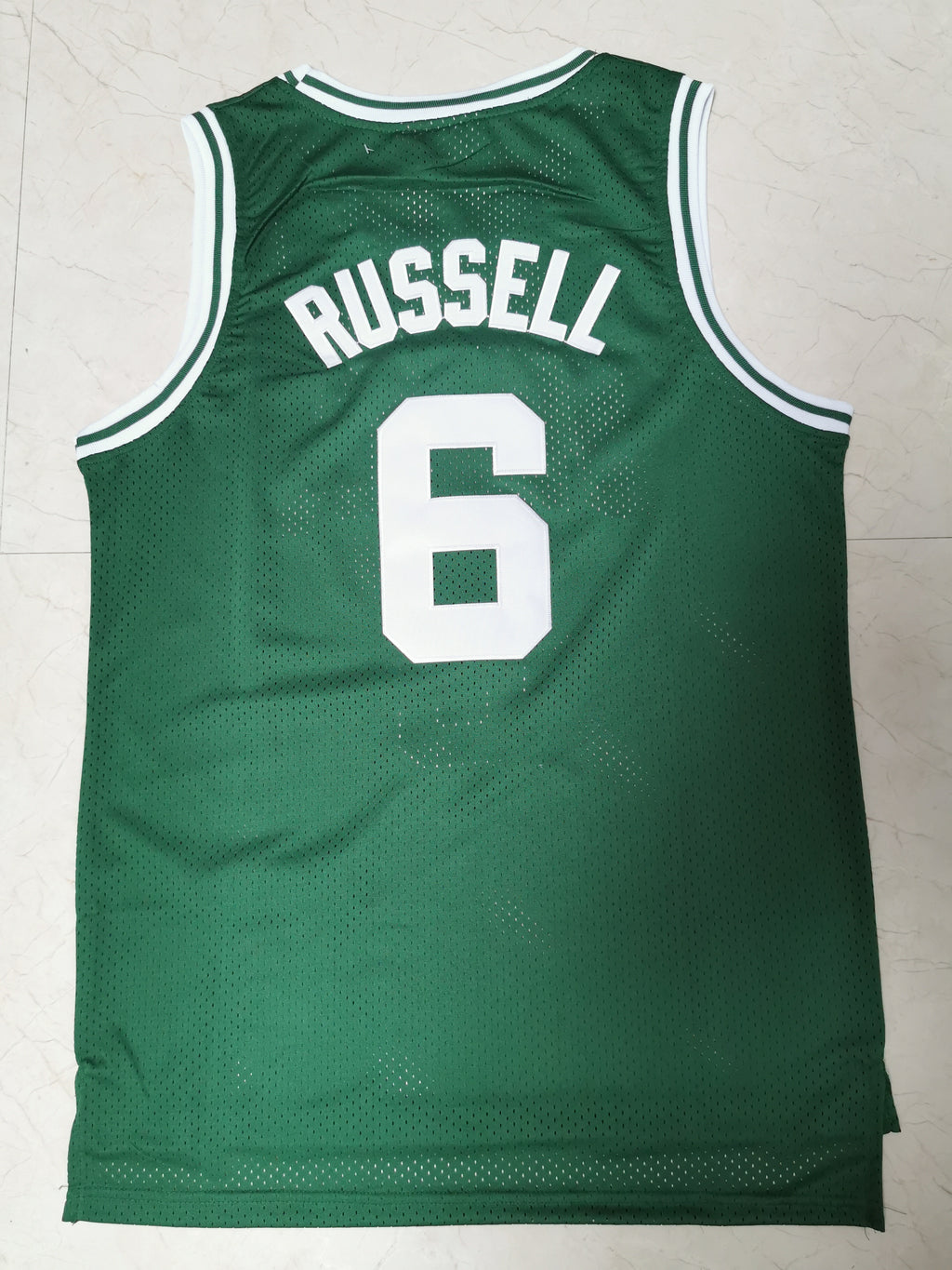 Boston Celtics Bill Russell #6 Retro Green Mesh NBA Jersey