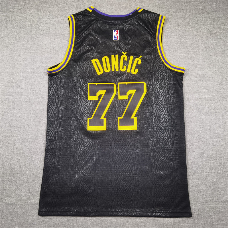 Los Angeles Lakers Luka Dončić #77 Black Swingman Jersey