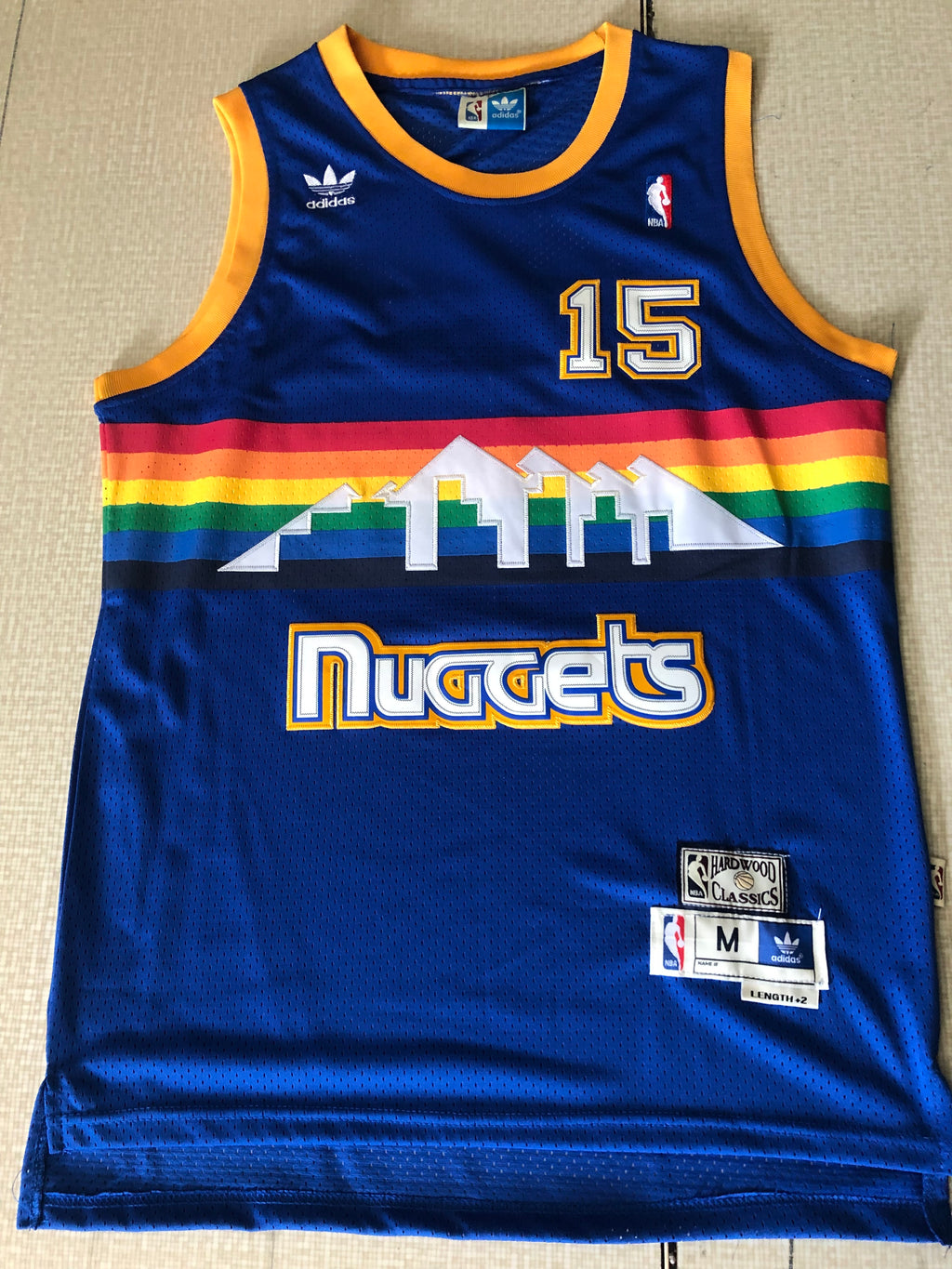 Men's Denver Nuggets Carmelo Anthony #15 Mitchell & Ness 2006-07 Hardwood Classics Retro Blue Swingman Jersey
