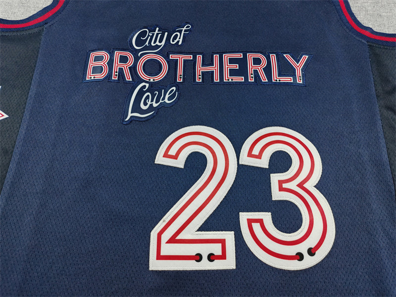 Men's Philadelphia 76ers Navy 2023-24 Custom City Edition Swingman Jersey