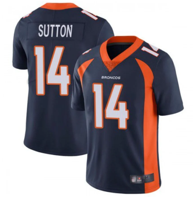 Men's Denver Broncos Courtland Sutton #14 Navy Home Replica Game Jersey