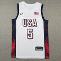 Men's USA Basketball Dream Team #5 White Swingman Jersey