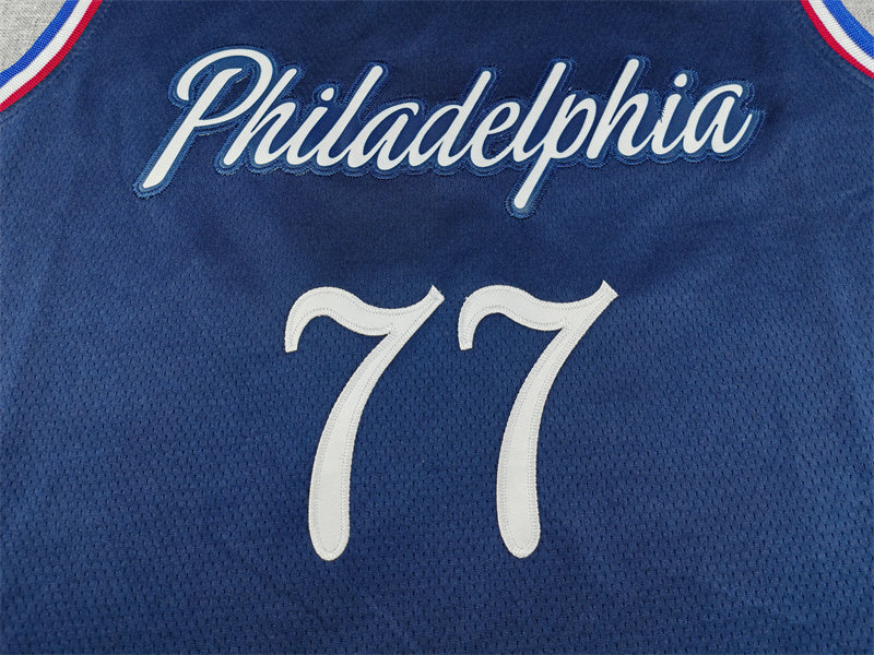 Men's Philadelphia 76ers VJ Edgecombe #77 Navy 2025-26 City Edition Swingman Jersey