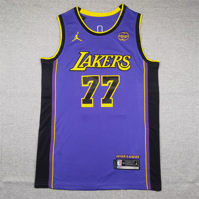 Los Angeles Lakers Luka Dončić #77 Purple Basketball Jersey