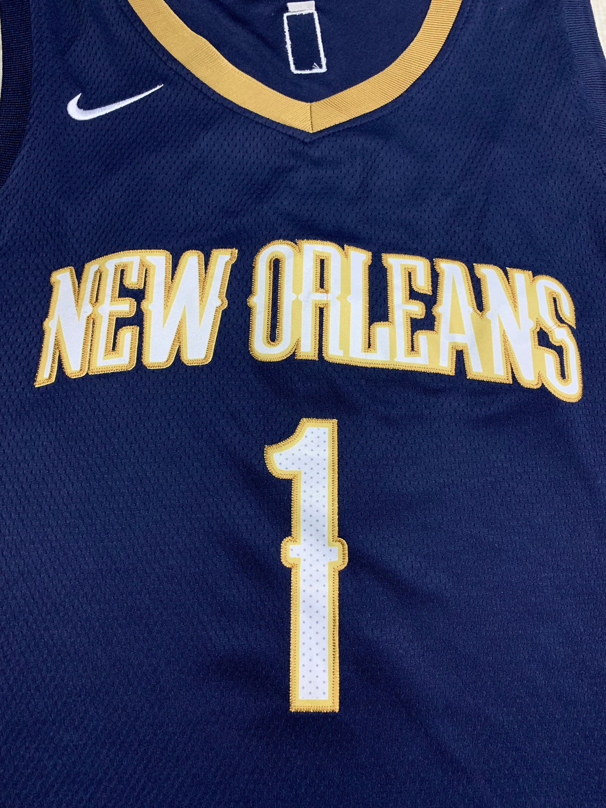 Men's New Orleans Pelicans Zion Williamson #1 Nike Icon Edition Navy Swingman Jersey