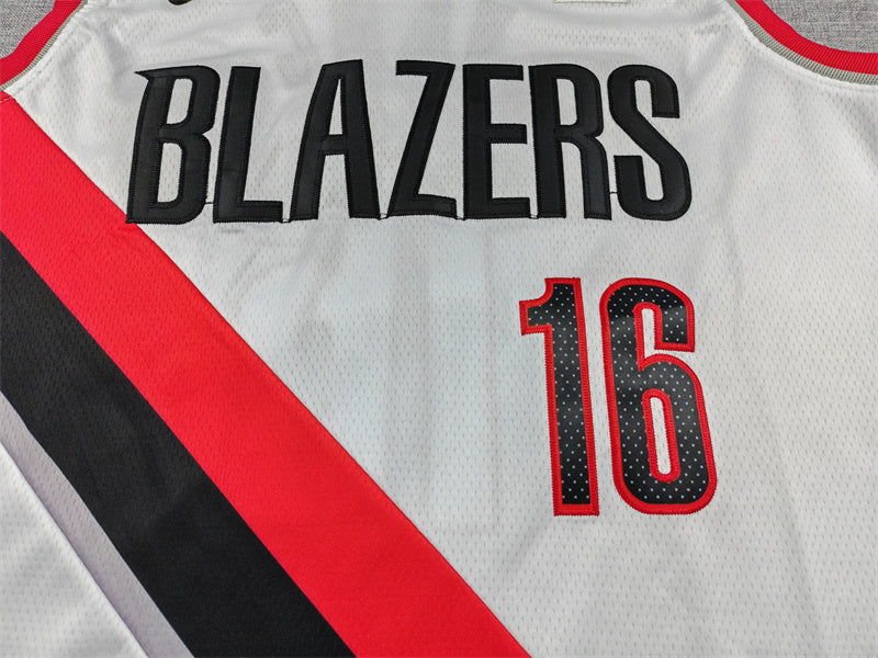 Men's Portland Trail Blazers Yang Hansen #16 White Association Edition Swingman Jersey