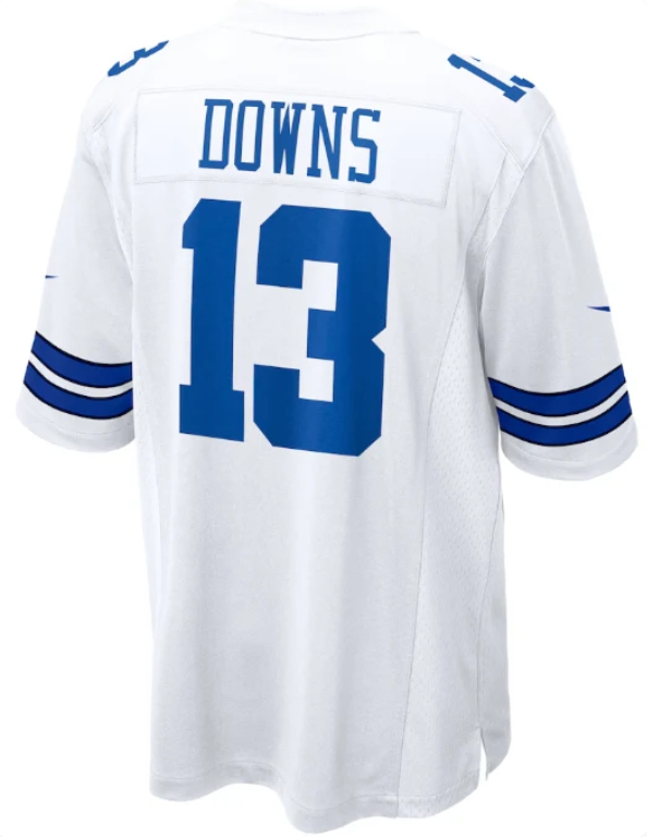 Men's Dallas Cowboys Caleb Downs #13 White Game Jersey
