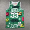 Men's Larry Bird Boston Celtics #33 Nike Swingman Graffiti Edition Jersey – Green
