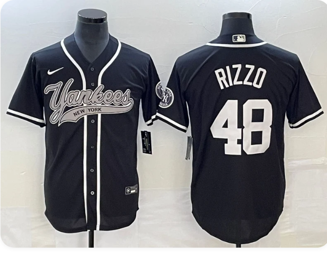 Men's New York Yankees Anthony Rizzo Black Player Jersey Joint Edition