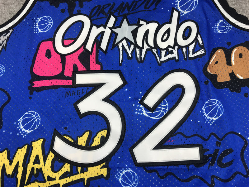 Men's Shaquille O'Neal Orlando Magic #32 Nike Swingman Graffiti Edition Jersey – Blue
