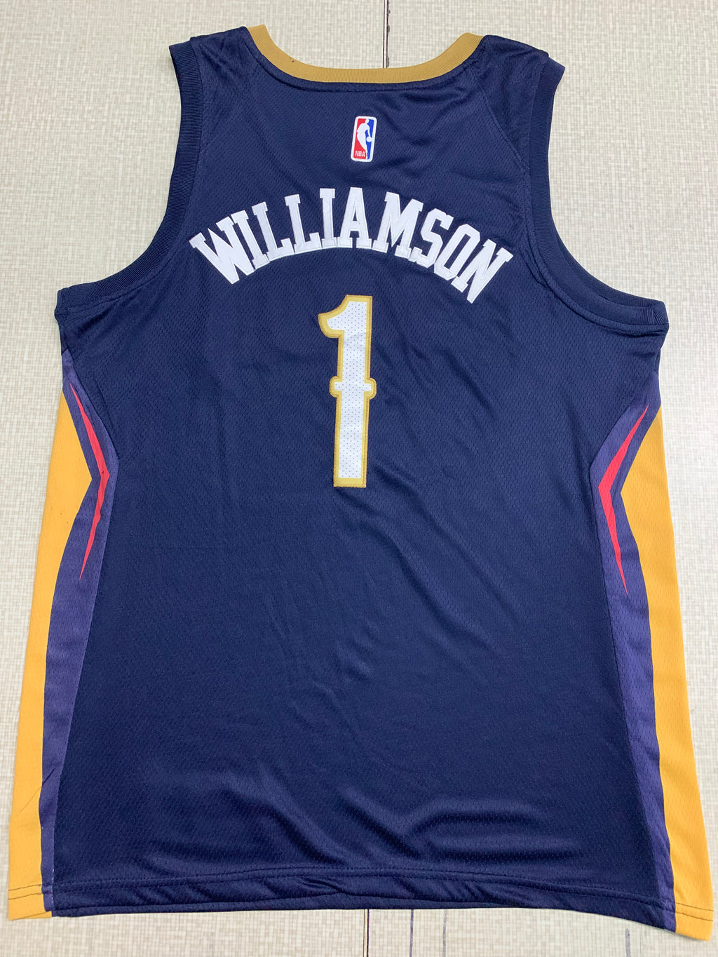 Men's New Orleans Pelicans Zion Williamson #1 Nike Icon Edition Navy Swingman Jersey