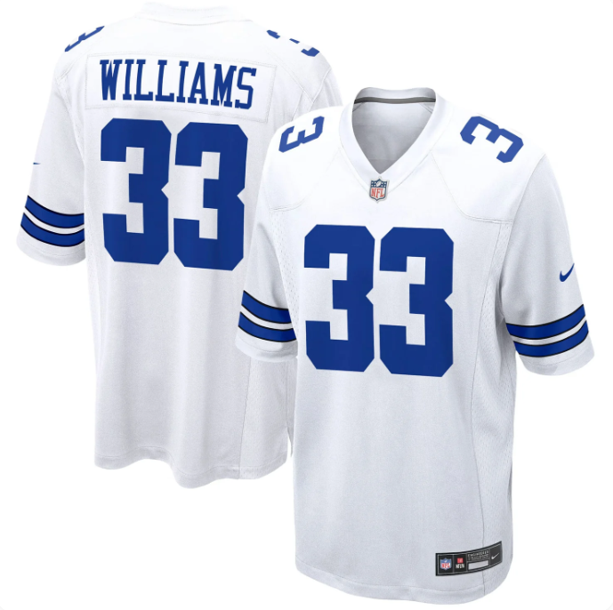Men's Dallas Cowboys Javonte Williams Nike Game Jersey – White