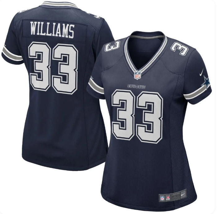 Women's Dallas Cowboys Javonte Williams #33 Nike Team Game Jersey – Navy