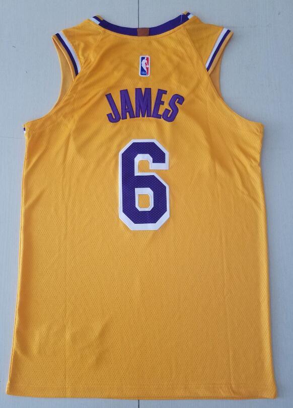 Men's Los Angeles Lakers LeBron James #23 Icon Edition Gold Swingman Jersey