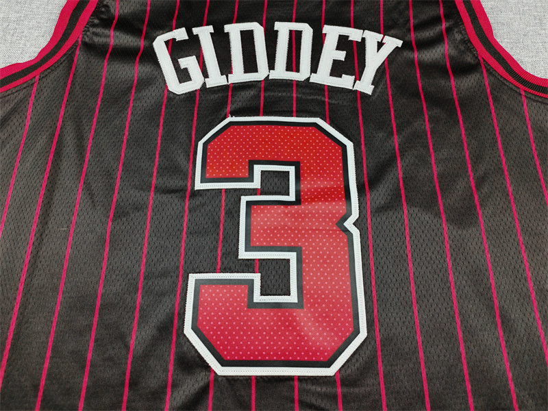 Men's Chicago Bulls #3 Black Stripe Statement Edition Jersey