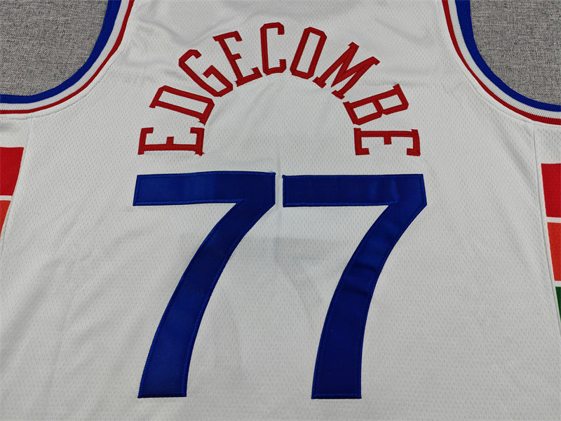 Men's Philadelphia 76ers VJ Edgecombe #77 White Nike Association Edition Swingman Jersey
