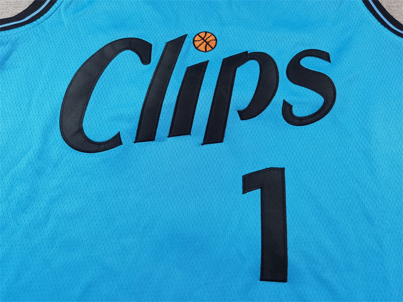 Men's LA Clippers #1 Blue 2025 City Edition Swingman Jersey