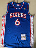 Men's Philadelphia 76ers Julius Erving #6 Mitchell & Ness 1976-77 Hardwood Classics Swingman Jersey – Royal Blue