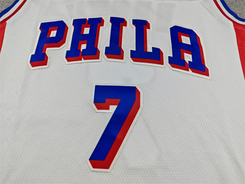 Men's Philadelphia 76ers Jaylen Brown #7 White Swingman Jersey – Association Edition