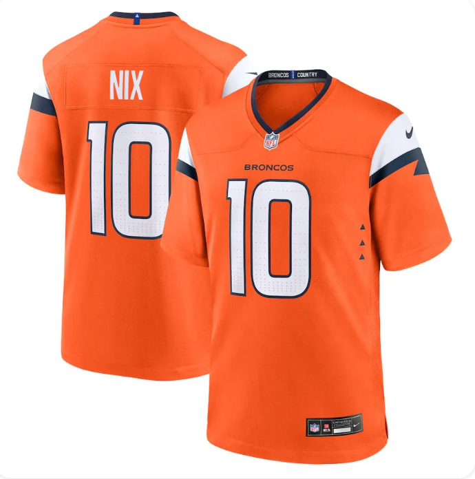 Men's Denver Broncos Bo Nix #10 Nike 2024 Game Jersey