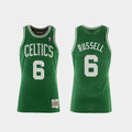 Boston Celtics Bill Russell #6 Retro Green Mesh NBA Jersey