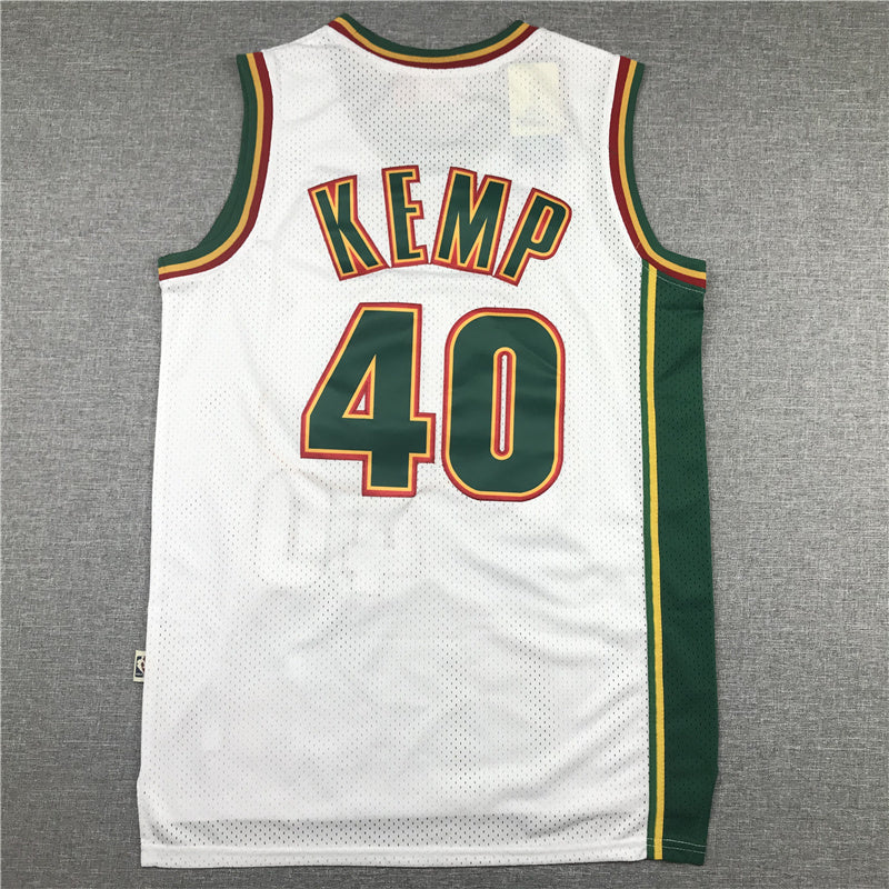 Shawn Kemp #40 Seattle SuperSonics Cream Chainstitch Swingman Jersey