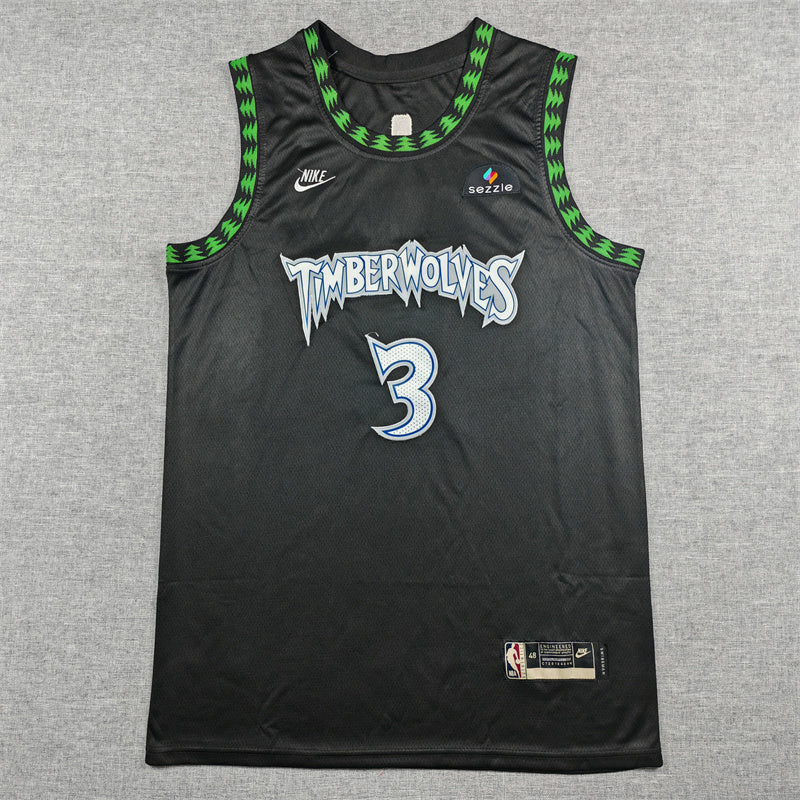 Men's Minnesota Timberwolves Stephon Marbury #3 Black 1997-98 Hardwood Classics Swingman Jersey