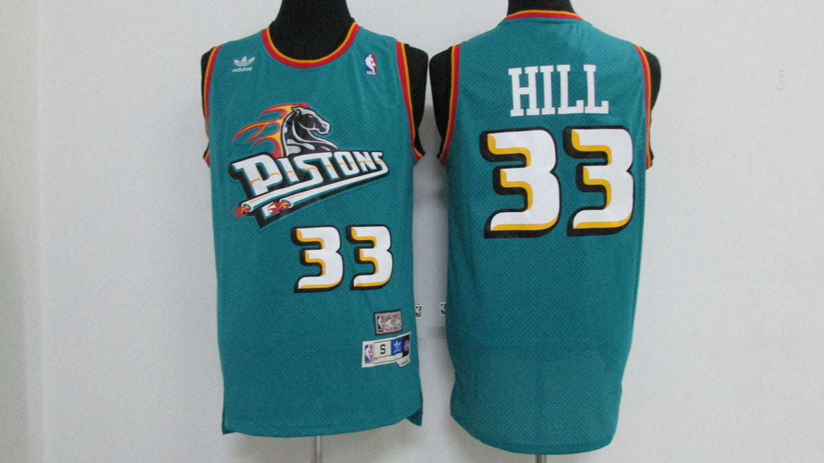 Men's Detroit Pistons Grant Hill #33 Hardwood Classics Swingman Jersey – Teal (Away)