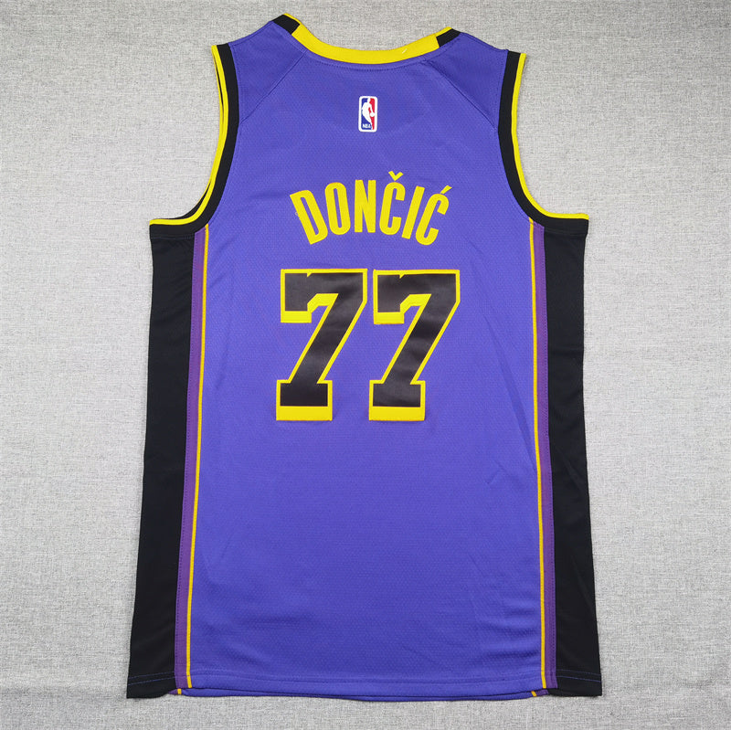 Los Angeles Lakers Luka Dončić #77 Purple Basketball Jersey